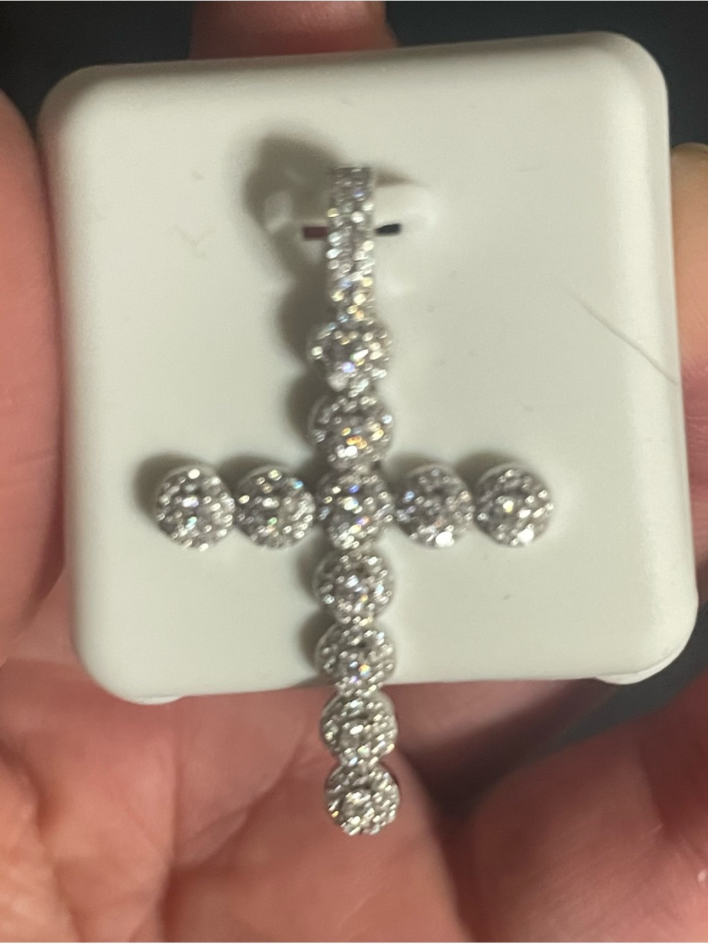 Moissanite 925 silver cross pendant Sparkling  Moissanite